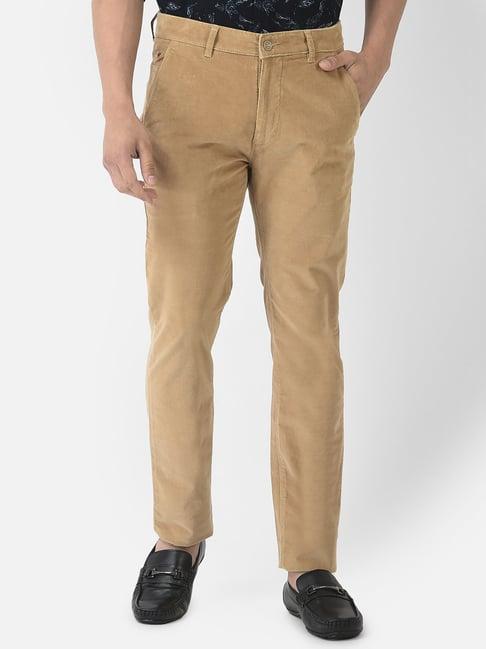 crimsoune club khaki regular fit flat front trousers