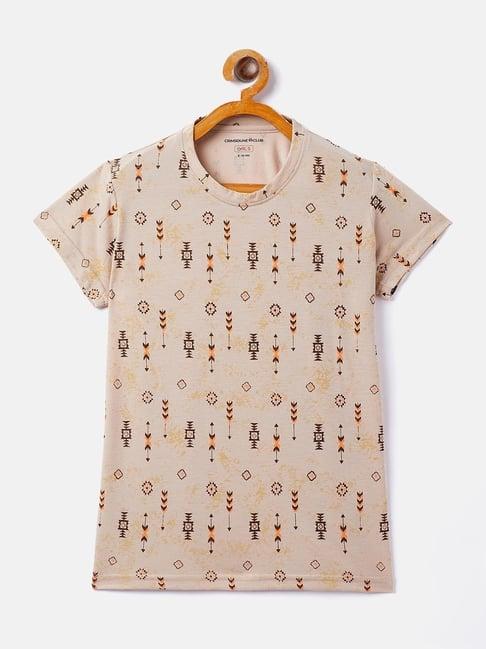 crimsoune club kids beige printed t-shirt