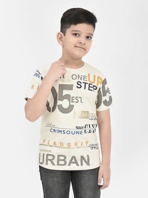 crimsoune club kids cream printed t-shirt