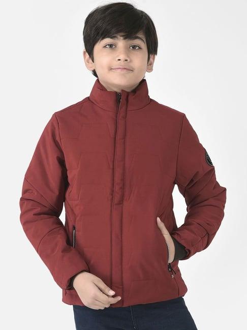 crimsoune club kids maroon regular fit full sleeves jacket