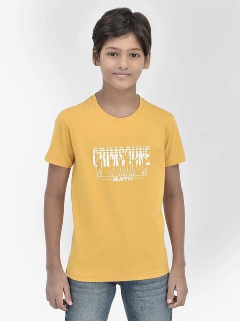 crimsoune club kids mustard printed t-shirt