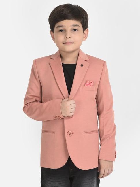 crimsoune club kids pink solid full sleeves blazer