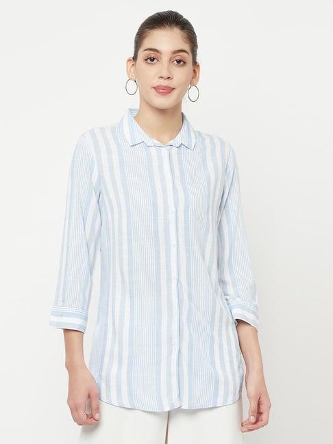 crimsoune club light blue striped shirts