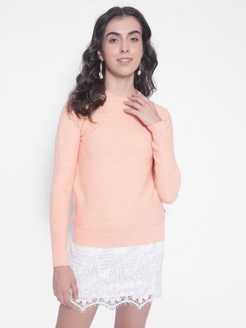 crimsoune club light pink textured sweater