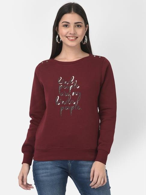 crimsoune club maroon embellished sweatshirt