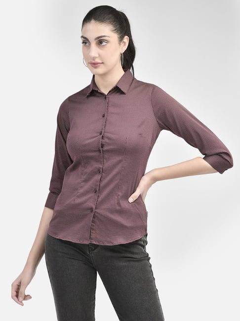 crimsoune club maroon printed shirt