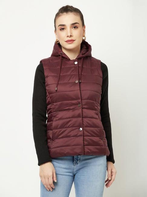 crimsoune club maroon regular fit padded jacket