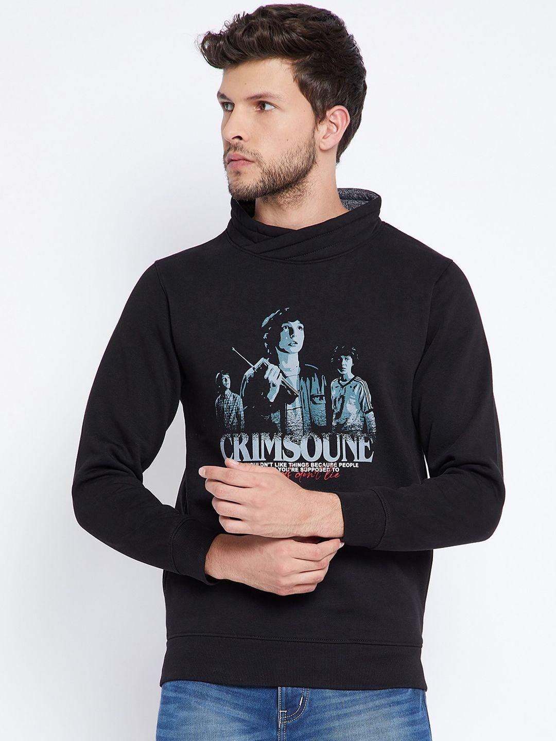 crimsoune club men black printed sweatshirt