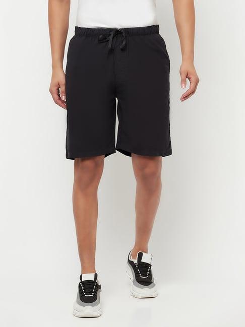 crimsoune club men black solid lounge shorts