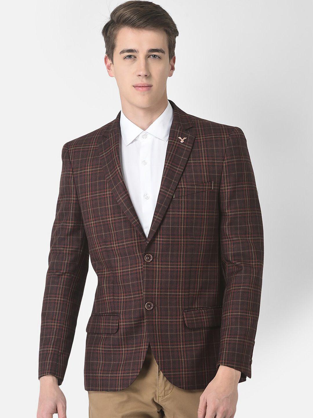 crimsoune club men checked single-breasted formal blazer