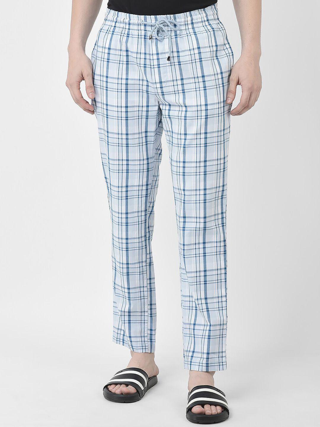 crimsoune club men checkered pure cotton lounge pants