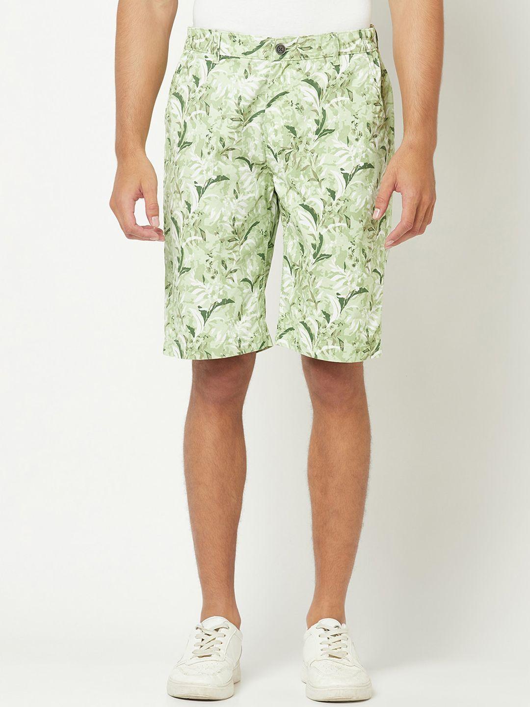 crimsoune club men green printed shorts