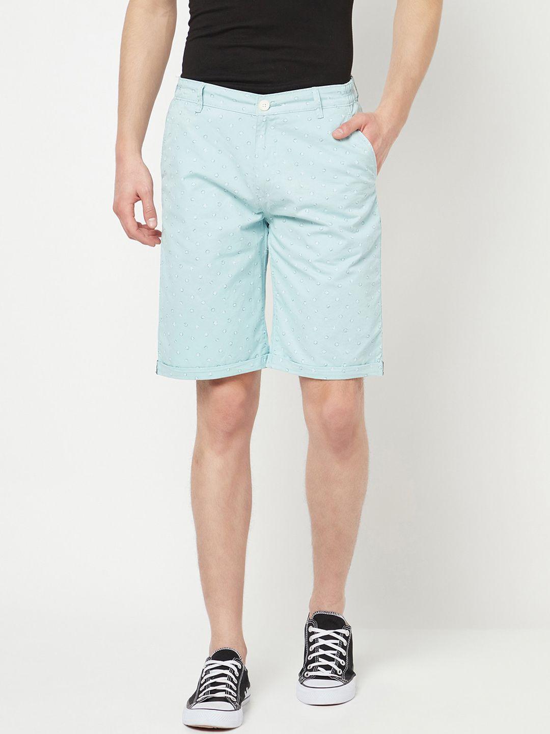crimsoune club men green printed slim fit shorts
