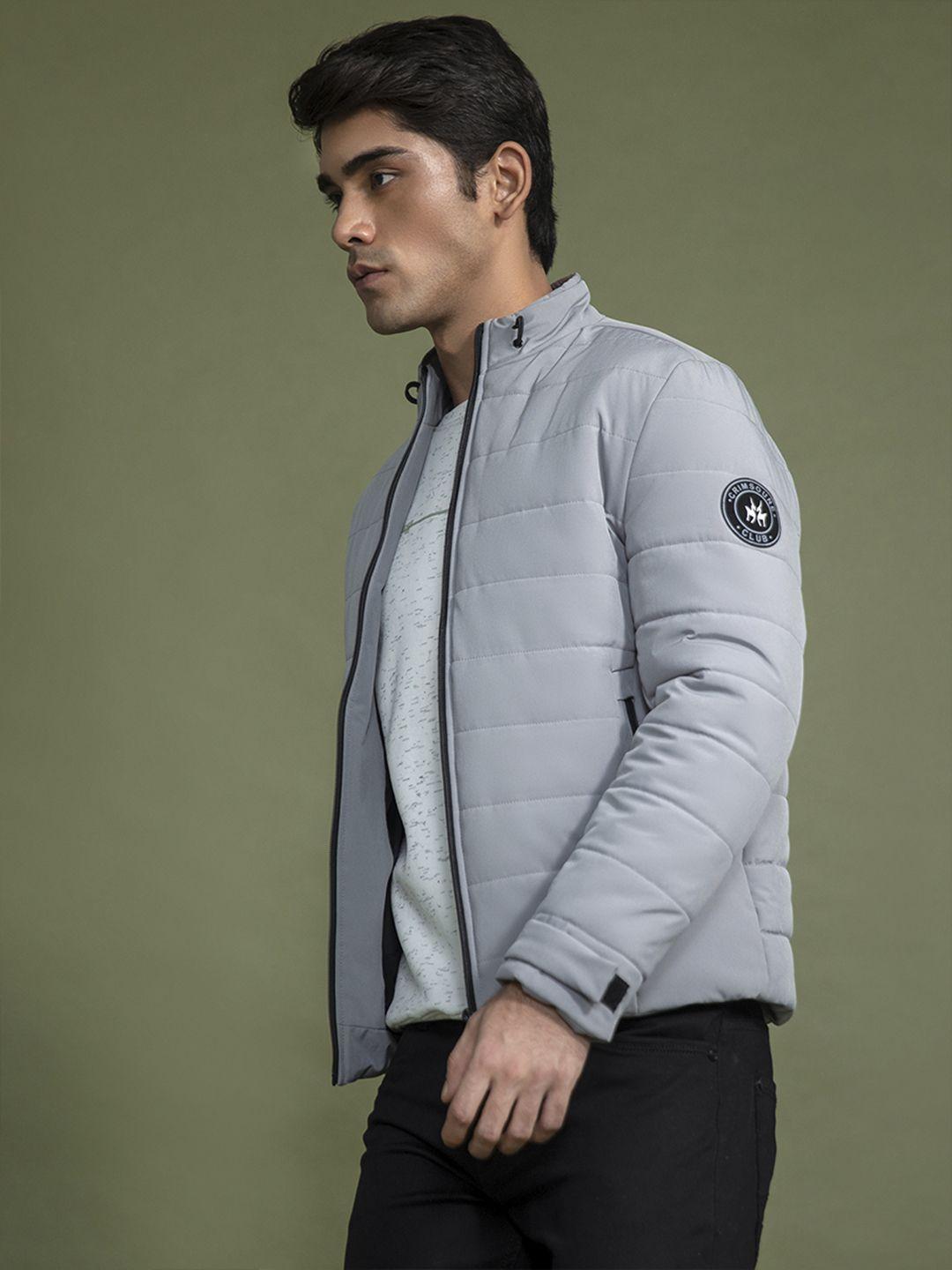 crimsoune club men grey striped lightweight padded jacket