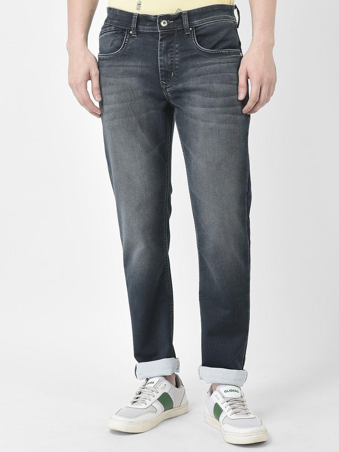 crimsoune club men mid-rise slim fit heavy fade stretchable jeans