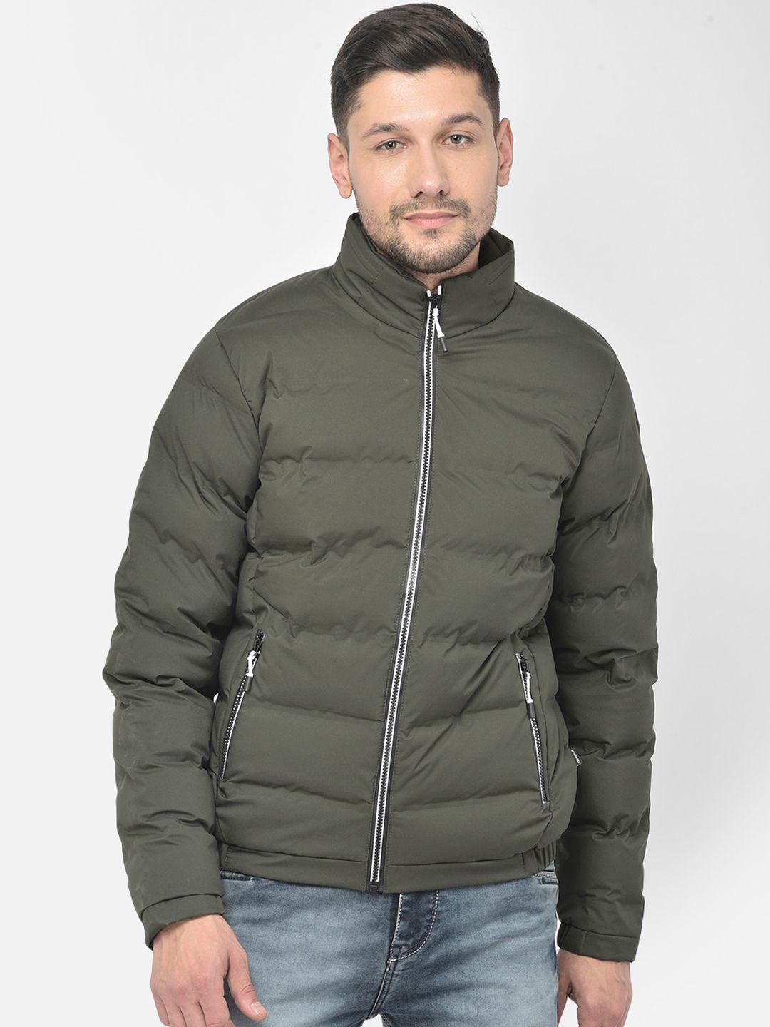 crimsoune club men olive green puffer jacket