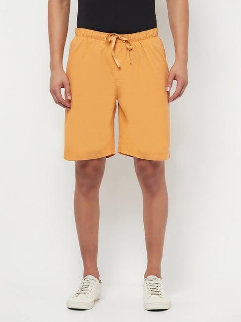 crimsoune club men orange solid lounge shorts