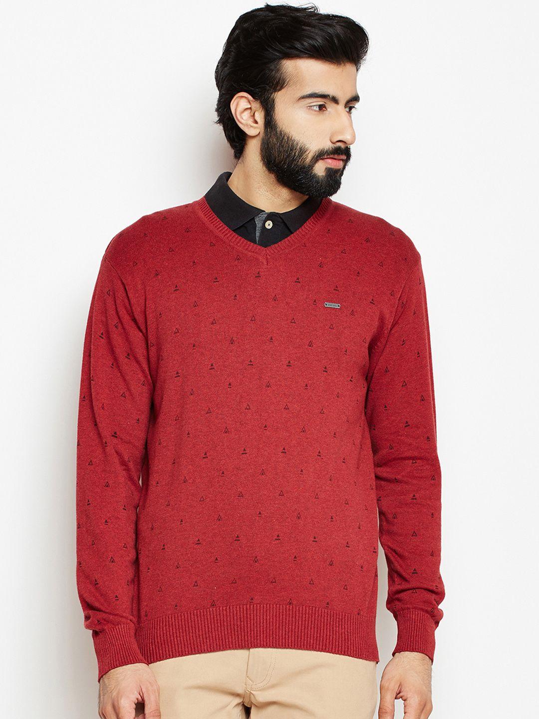 crimsoune club men red printed pullover