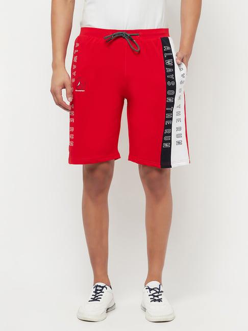 crimsoune club men red printed sports shorts