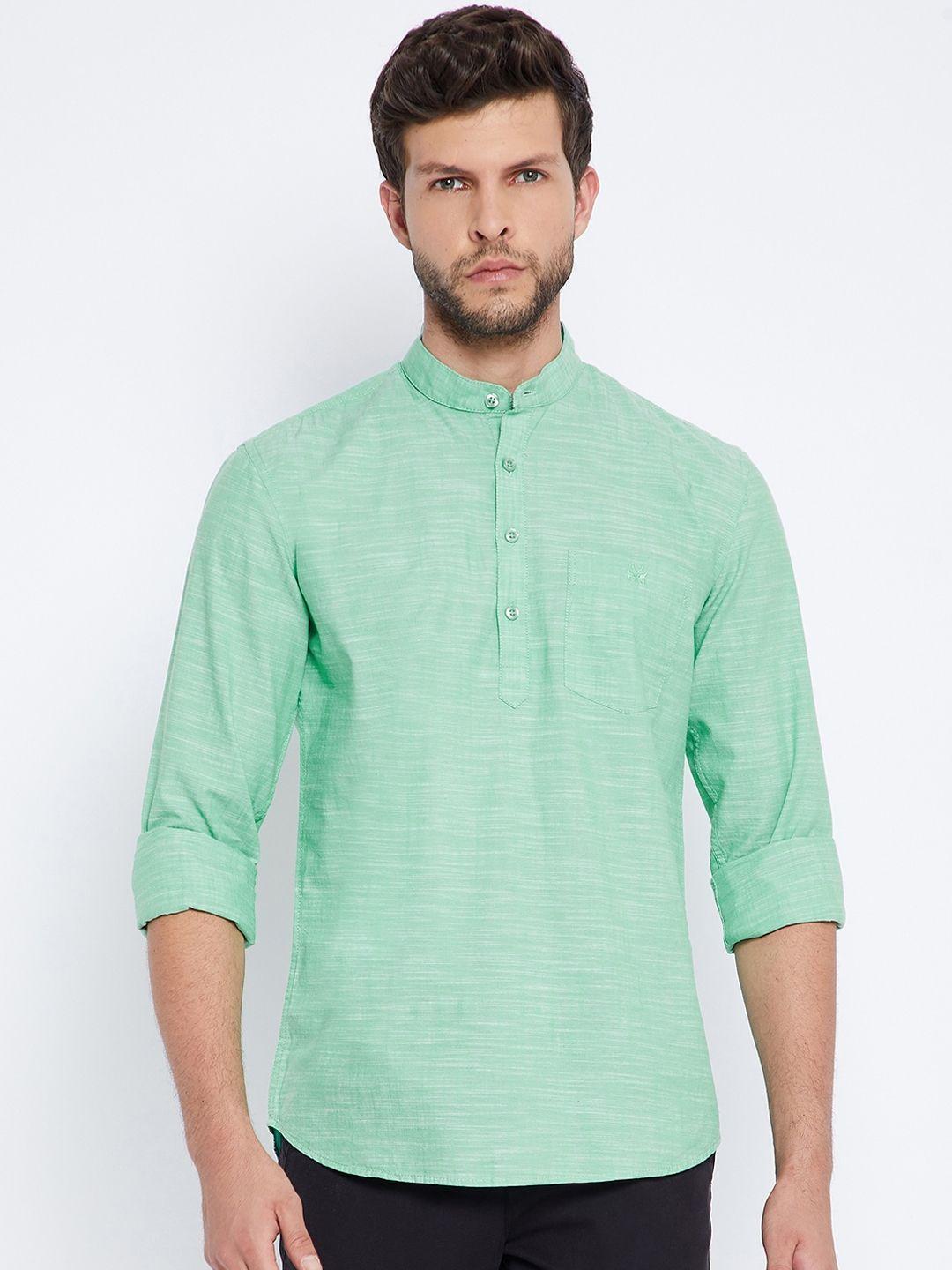 crimsoune club men sea green kurta