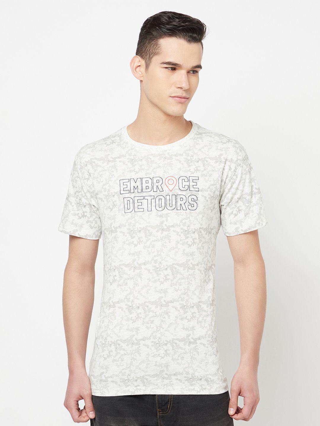 crimsoune club men white & black printed t-shirt