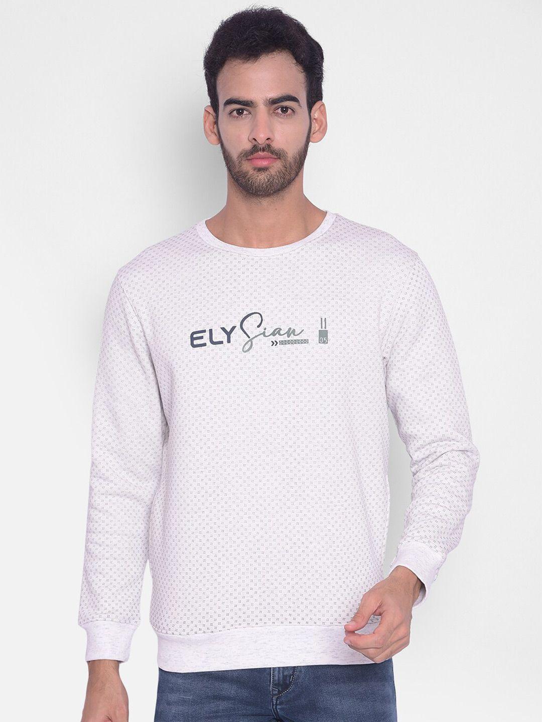 crimsoune club men white printed sweatshirt