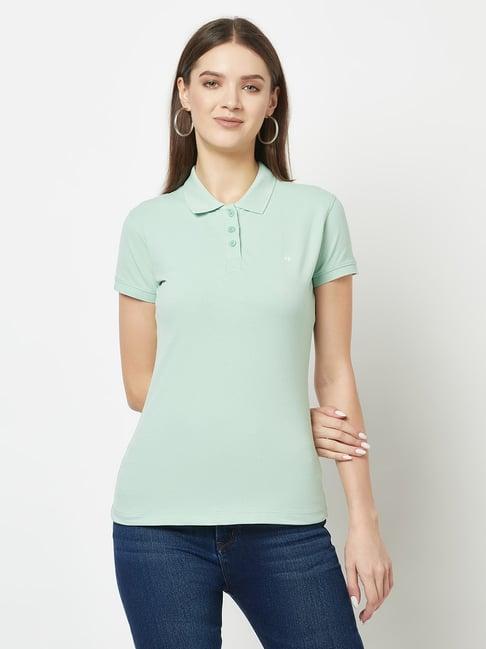 crimsoune club mint green cotton polo t-shirt