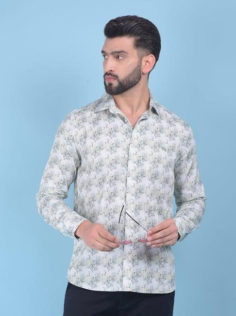 crimsoune club multicolored cotton slim fit printed shirt