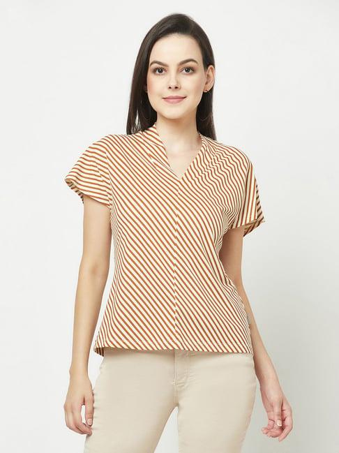 crimsoune club mustard & white striped t-shirt