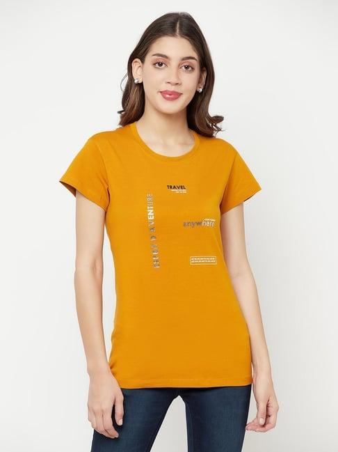 crimsoune club mustard graphic print t-shirt