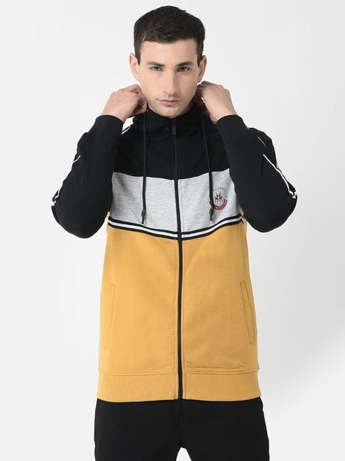 crimsoune club mustard regular fit hooded sweatshirt