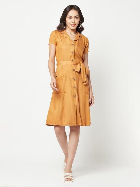 crimsoune club mustard shirt dress