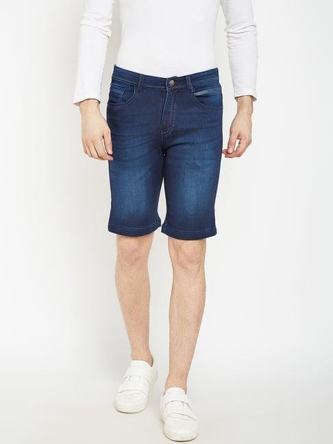 crimsoune club navy blue slim fit denim shorts