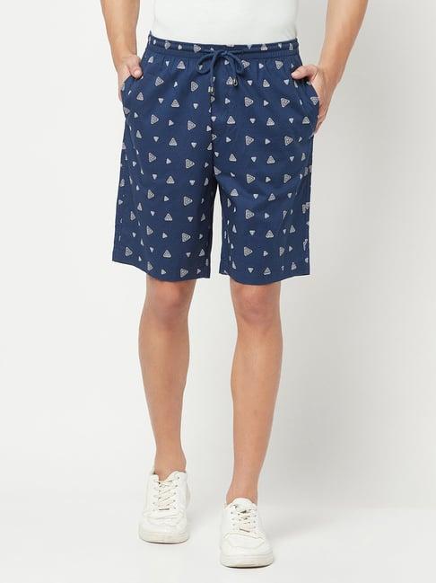 crimsoune club navy regular fit cotton shorts