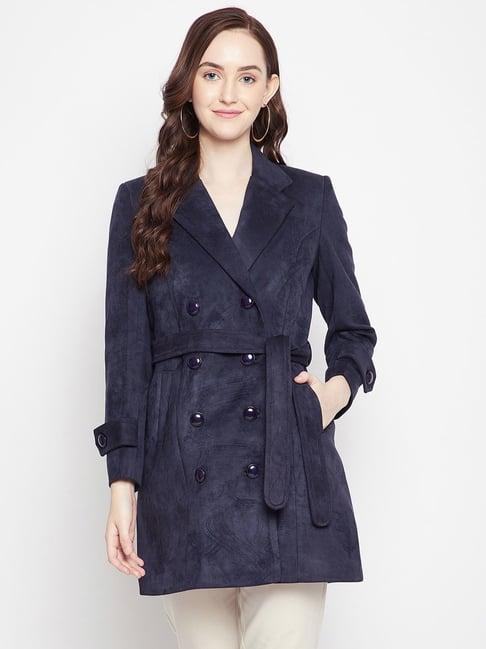 crimsoune club navy regular fit trench coat