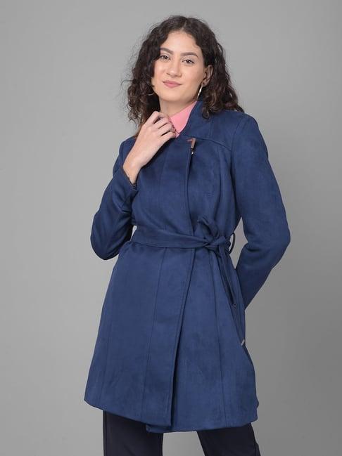 crimsoune club navy regular fit wrap coat