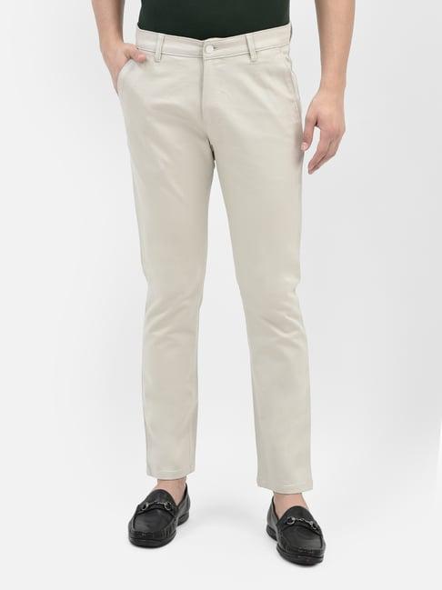 crimsoune club off white cotton slim fit trousers