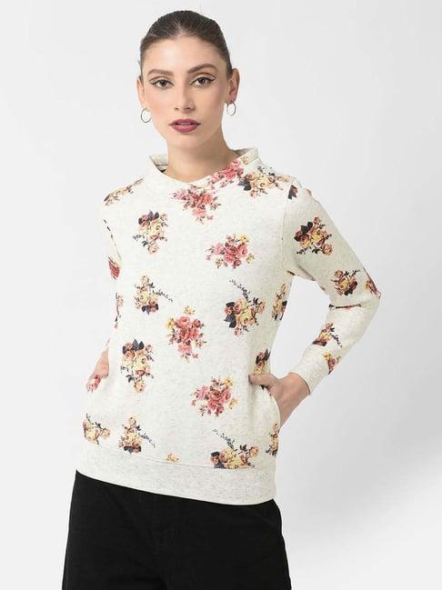 crimsoune club off-white floral print sweatshirt