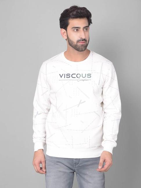 crimsoune club off white regular fit printed sweatshirt