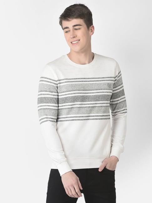 crimsoune club off white regular fit striped sweatshirt