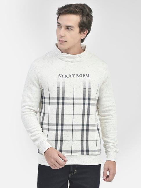 crimsoune club off white slim fit printed sweatshirt