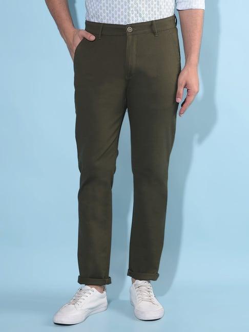 crimsoune club olive cotton slim fit chinos