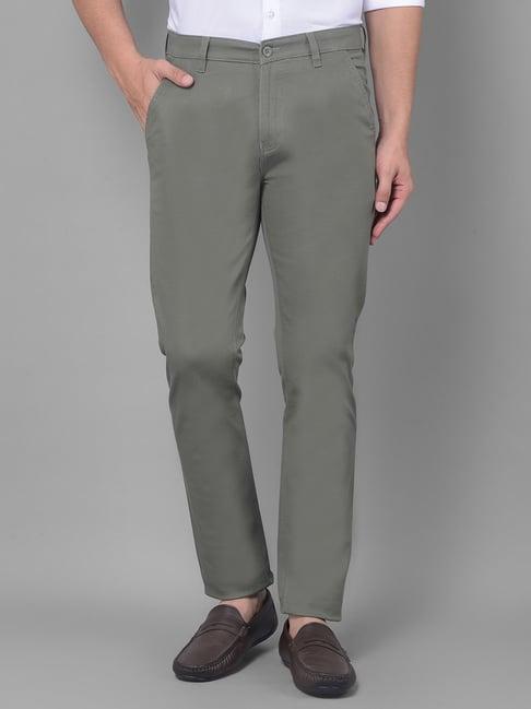 crimsoune club olive cotton slim fit trousers