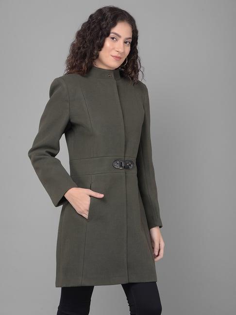 crimsoune club olive regular fit overcoat