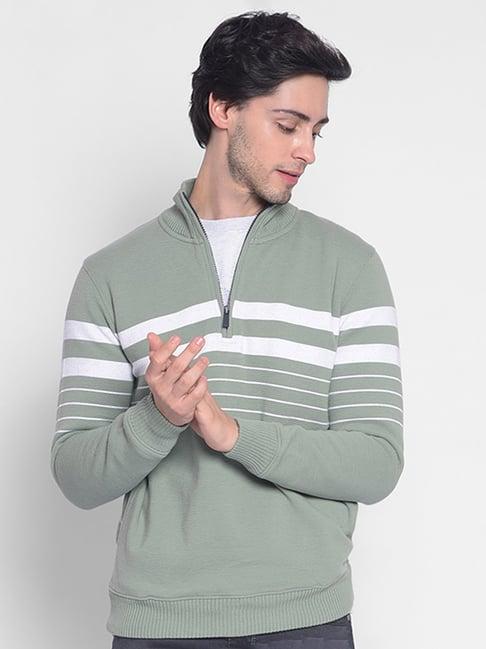 crimsoune club olive regular fit striped sweatshirt