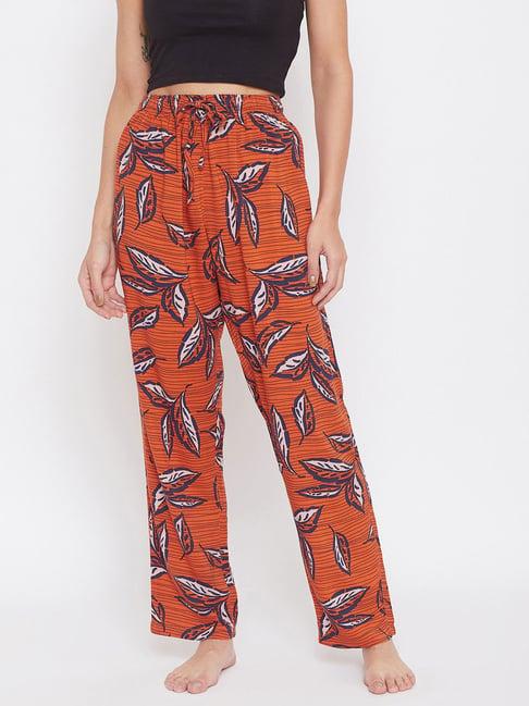 crimsoune club orange & blue printed lounge pants