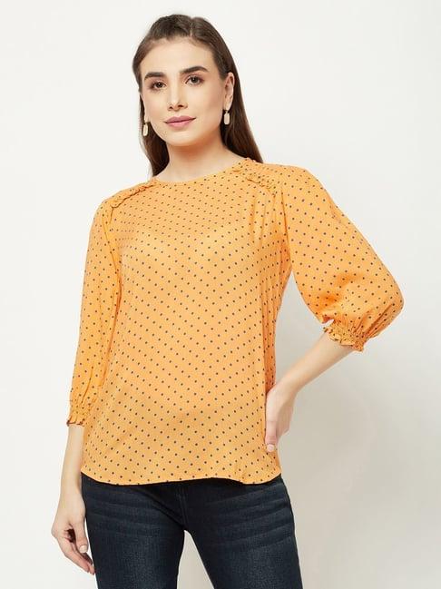 crimsoune club orange polka dots top