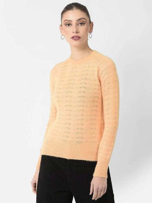 crimsoune club orange self pattern sweater