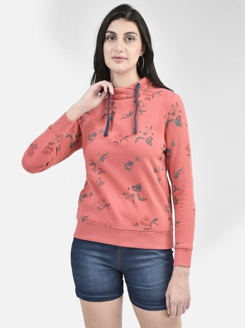 crimsoune club peach floral print sweatshirt