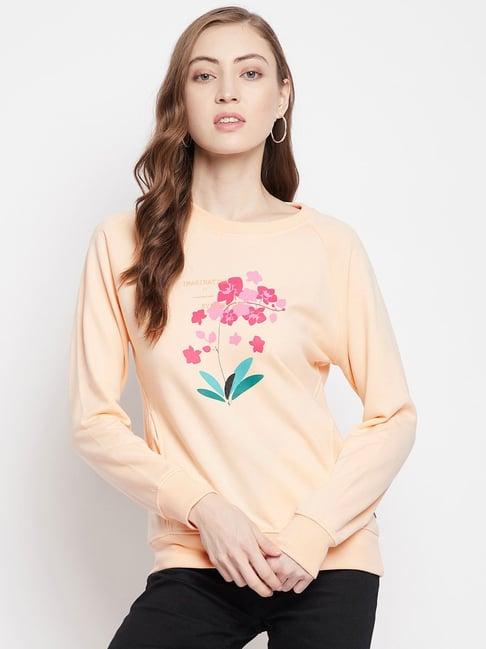 crimsoune club peach floral print sweatshirt